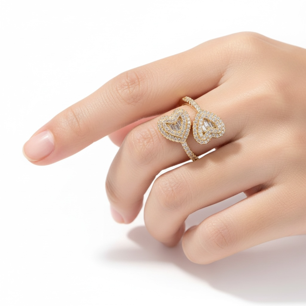 Valentina Double Heart Ring