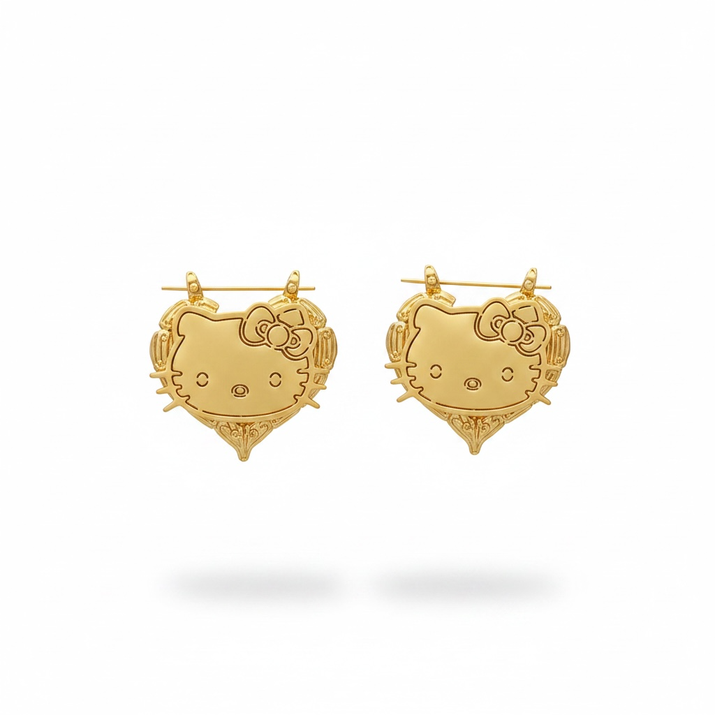 Hello Kitty Small Heart Hoops